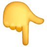 व्हाइट डाउन पॉइंटिंग बैकहैंड इंडेक्स Emoji 👇 image - Samsung style