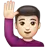 Man Raising Hand: Light Skin Tone