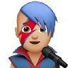 Man Singer: Medium-Light Skin Tone Emoji 👨🏼‍🎤 image - Apple style