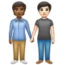 People Holding Hands: Medium-Dark Skin Tone, Light Skin Tone Emoji 🧑🏾‍🤝‍🧑🏻 image - WhatsApp style