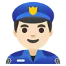 Man Police Officer: Light Skin Tone Emoji 👮🏻‍♂️ image - Google Noto Color style