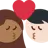 Kiss: Woman, Man, Medium-Dark Skin Tone, Light Skin Tone