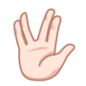 Vulcan Salute: Light Skin Tone Emoji 🖖🏻 image - Emojidex style