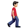 Man Walking Facing Right: Light Skin Tone Emoji 🚶🏻‍♂️‍➡️ image - Apple style