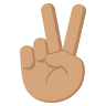 Victory Hand: Medium Skin Tone Emoji ✌🏽 image - EmojiTwo style