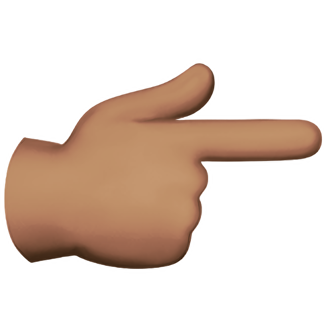Backhand Index Pointing Right: Medium Skin Tone