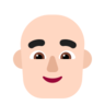 Man: Light Skin Tone, Bald Emoji 👨🏻‍🦲 image - Microsoft Classic 2D style