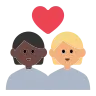 Couple With Heart: Person, Person, Dark Skin Tone, Medium-Light Skin Tone Emoji 🧑🏿‍❤️‍🧑🏼 image - Tossface style