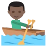 Person Rowing Boat: Dark Skin Tone Emoji 🚣🏿 image - EmojiTwo style