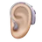 Ear With Hearing Aid: Medium-Light Skin Tone