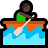 Person Rowing Boat: Dark Skin Tone Emoji 🚣🏿 image - Microsoft Windows 10 Segoe UI Emoji style