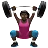 Woman Lifting Weights: Dark Skin Tone