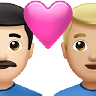 Couple With Heart: Man, Man, Light Skin Tone, Medium-Light Skin Tone Emoji 👨🏻‍❤️‍👨🏼 image - Apple style