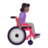 Woman In Manual Wheelchair Facing Right: Medium-Dark Skin Tone