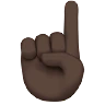 Index Pointing Up: Dark Skin Tone Emoji ☝🏿 image - Apple style