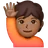 Person Raising Hand: Medium-Dark Skin Tone