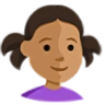 Girl: Medium Skin Tone Emoji 👧🏽 image - Facebook Messenger (2016) style