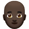 Man: Dark Skin Tone, Bald Emoji 👨🏿‍🦲 image - Apple style