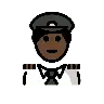 Man Pilot: Dark Skin Tone Emoji 👨🏿‍✈️ image - OpenMoji style