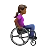 Woman In Manual Wheelchair Facing Right: Medium-Dark Skin Tone