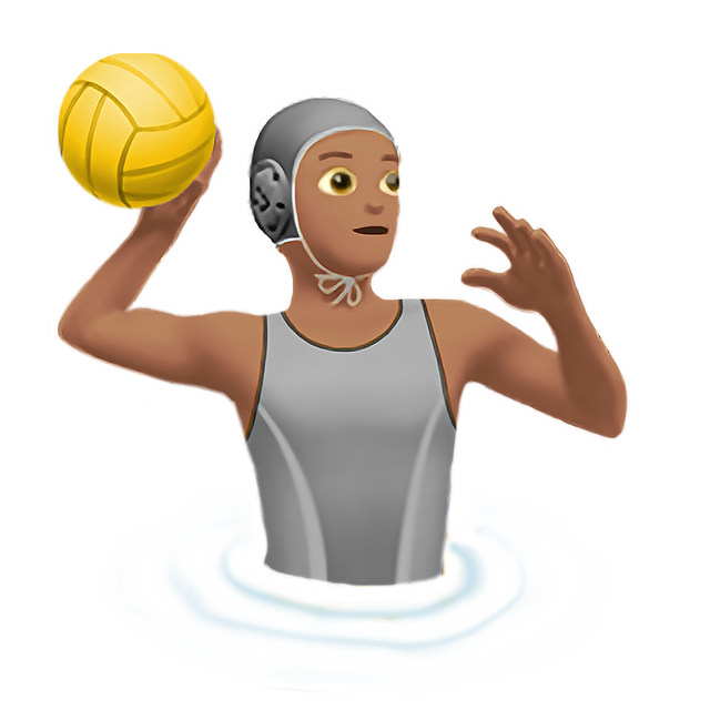 Person Playing Water Polo: Medium Skin Tone