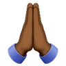 Folded Hands: Medium-Dark Skin Tone Emoji 🙏🏾 image - Huawei Harmony OS style
