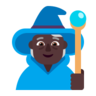Mage: Dark Skin Tone Emoji 🧙🏿 image - Microsoft Classic 2D style