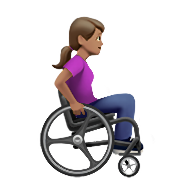 Woman In Manual Wheelchair Facing Right: Medium Skin Tone