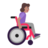 Woman In Manual Wheelchair Facing Right: Medium Skin Tone