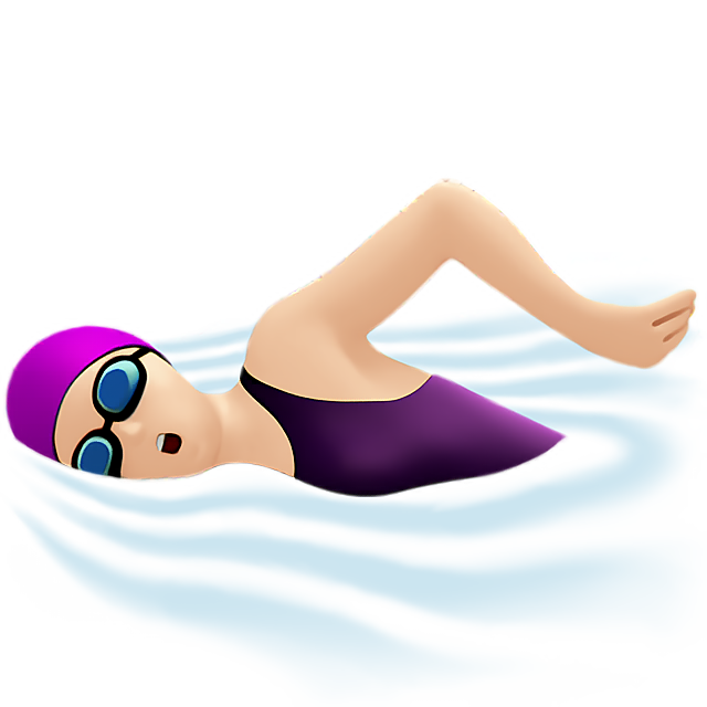 Woman Swimming: Light Skin Tone