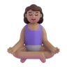 Woman In Lotus Position: Medium Skin Tone Emoji 🧘🏽‍♀️ image - Microsoft 3D Fluent style