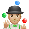 Man Juggling: Medium-Light Skin Tone Emoji 🤹🏼‍♂️ image - Apple style