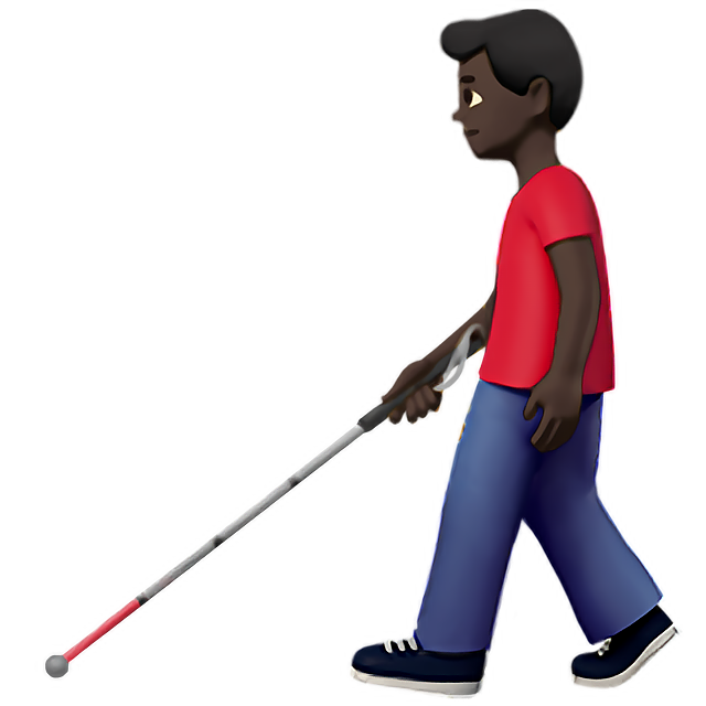 Man With White Cane: Dark Skin Tone