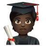 Student: Dark Skin Tone Emoji 🧑🏿‍🎓 image - WhatsApp style