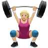 Woman Lifting Weights: Medium-Light Skin Tone Emoji 🏋🏼‍♀️ image - Apple style