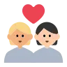Couple With Heart: Person, Person, Medium-Light Skin Tone, Light Skin Tone Emoji 🧑🏼‍❤️‍🧑🏻 image - Tossface style