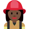Woman Firefighter: Dark Skin Tone Emoji 👩🏿‍🚒 image - Twitter / X (Twemoji) style