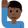 Man Raising Hand: Dark Skin Tone Emoji 🙋🏿‍♂️ image - Twitter / X (Twemoji) style