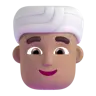 Man Wearing Turban: Medium Skin Tone Emoji 👳🏽‍♂️ image - Microsoft 3D Fluent style