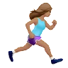 Woman Running Facing Right: Medium Skin Tone Emoji 🏃🏽‍♀️‍➡️ image - Apple style