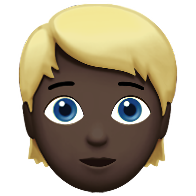 Person: Dark Skin Tone, Blond Hair
