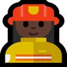 Woman Firefighter: Dark Skin Tone Emoji 👩🏿‍🚒 image - Microsoft Windows 10 Segoe UI Emoji style