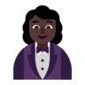 Woman In Tuxedo: Dark Skin Tone Emoji 🤵🏿‍♀️ image - Microsoft Classic 2D style