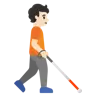 Person With White Cane Facing Right: Light Skin Tone Emoji 🧑🏻‍🦯‍➡️ image - Google Noto Color style