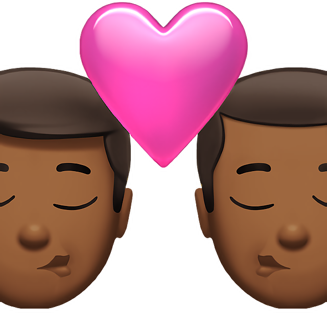 Kiss: Man, Man, Medium-Dark Skin Tone