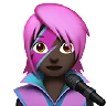 Woman Singer: Dark Skin Tone Emoji 👩🏿‍🎤 image - Apple style