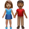 Woman And Man Holding Hands: Medium Skin Tone, Medium-Dark Skin Tone Emoji 👩🏽‍🤝‍👨🏾 image - Apple style