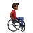Man In Manual Wheelchair Facing Right: Medium-Dark Skin Tone