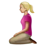 Woman Kneeling: Medium-Light Skin Tone Emoji 🧎🏼‍♀️ image - WhatsApp style