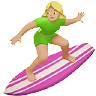 Woman Surfing: Medium-Light Skin Tone Emoji 🏄🏼‍♀️ image - Apple style